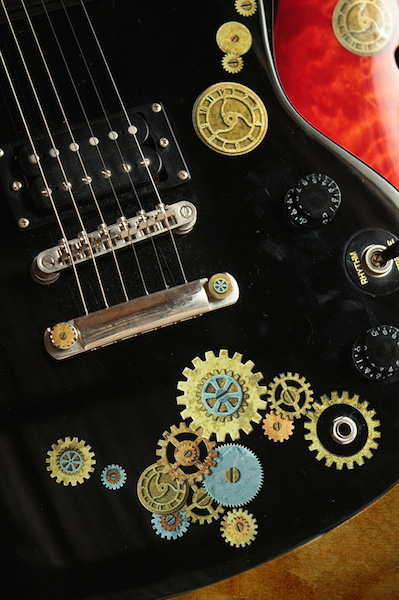 Steampunk Gear スチームパンク・ギア SET ギター、ベースに貼れる インレイステッカー
