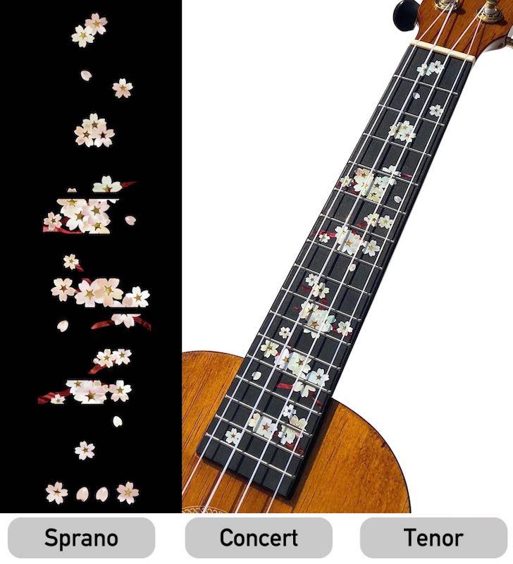 Tree 桜 / ウクレレ ギターやベース 楽器に貼るインレイステッカー
